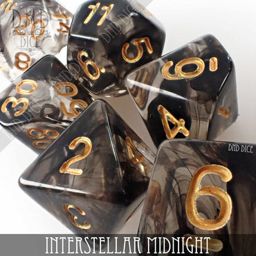 Interstellar Midnight 7 or 11 Dice Set (Online Order Only)