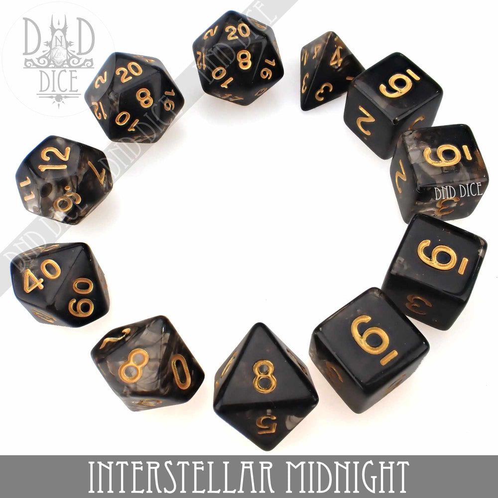 Interstellar Midnight 7 or 11 Dice Set (Online Order Only)