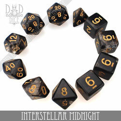 Interstellar Midnight 7 or 11 Dice Set (Online Order Only)