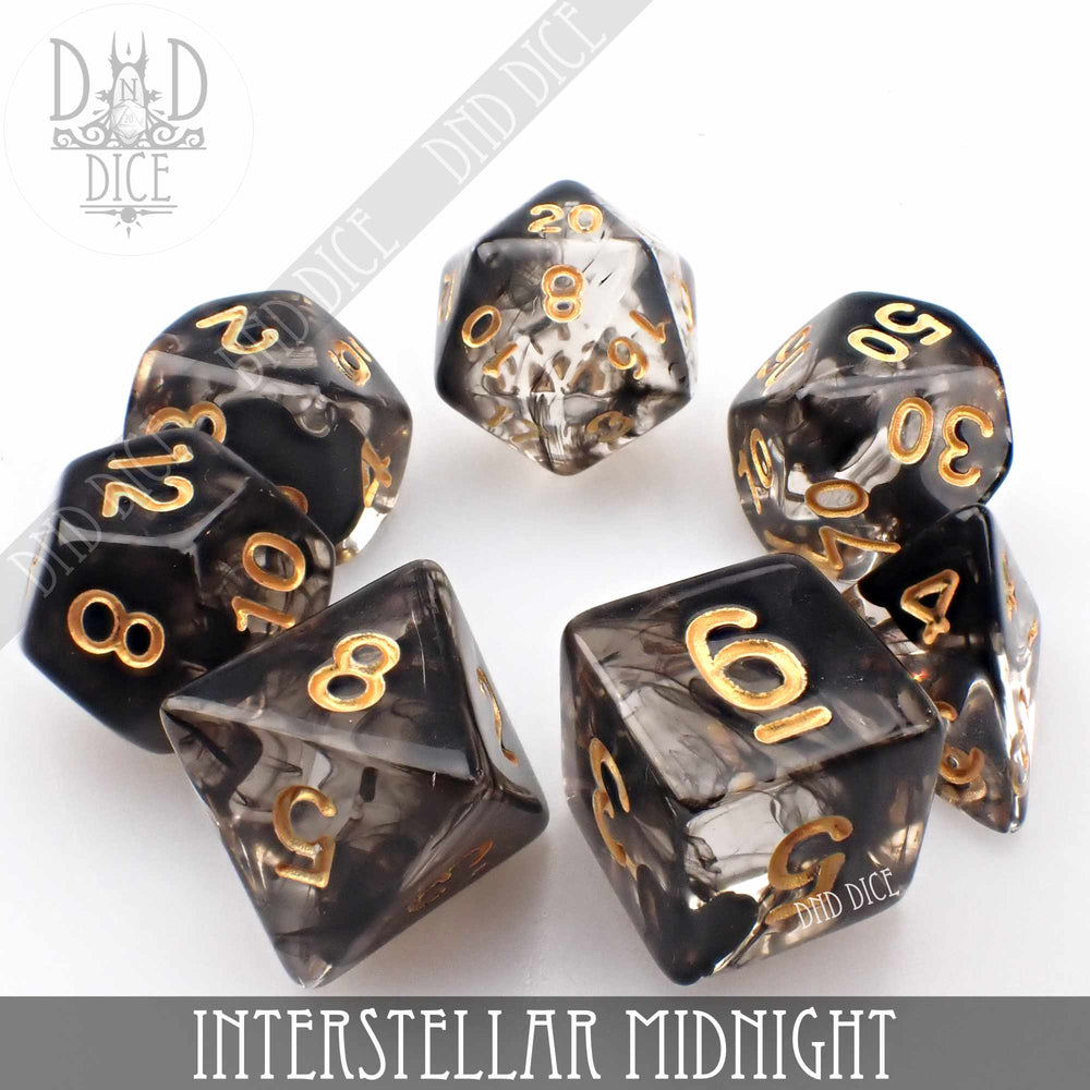 Interstellar Midnight 7 or 11 Dice Set (Online Order Only)