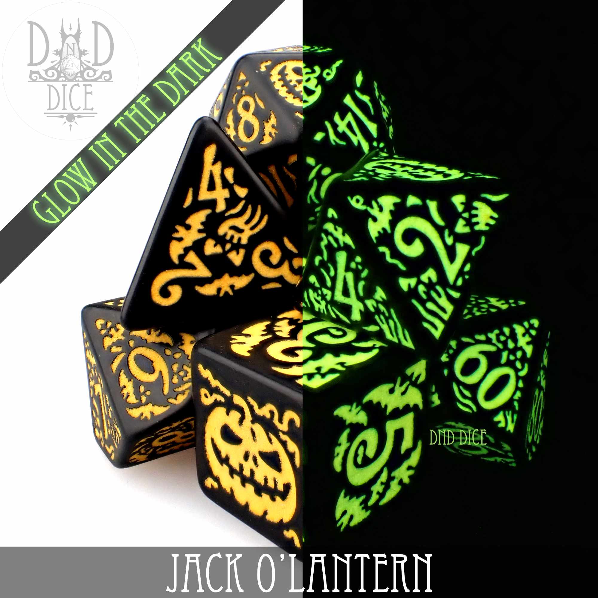 Jack O’Lantern Glow in the Dark Dice Set (Online Order Only)
