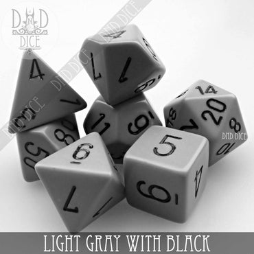 Light Gray with Black Dice Set (Online Order Only)