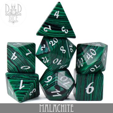 Malachite Dice Set (Gift Box) (Online Order Only)