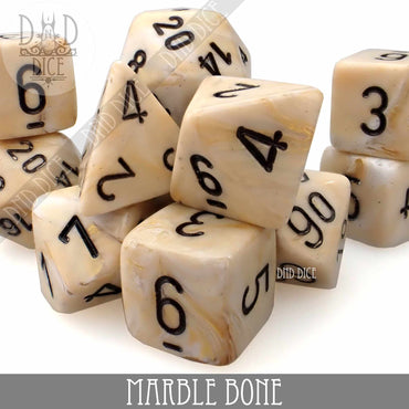 Marble Bone 7 or 11 Dice Set (Online Order Only)