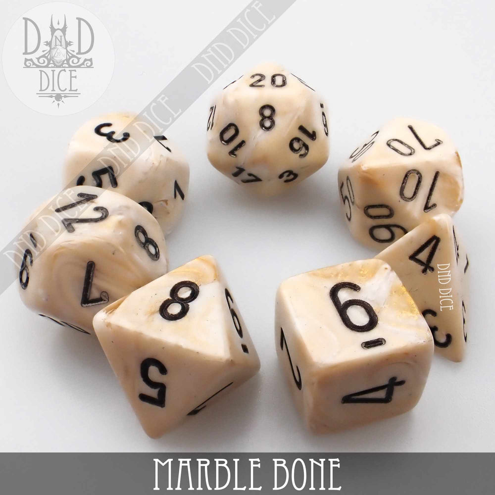 Marble Bone 7 or 11 Dice Set (Online Order Only)