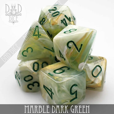 Marble Dark Green Dice Set (Online Order Only)