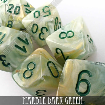 Marble Dark Green Dice Set (Online Order Only)