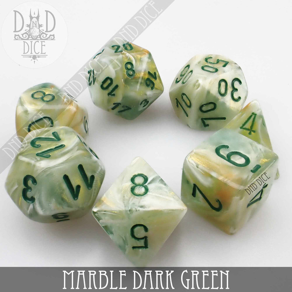 Marble Dark Green Dice Set (Online Order Only)