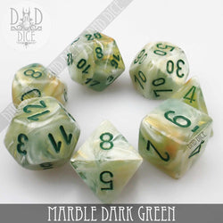 Marble Dark Green Dice Set (Online Order Only)