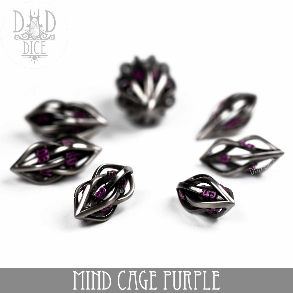 Mind Cage Purple - Metal Dice Set (Gift Box) (Online Order Only)
