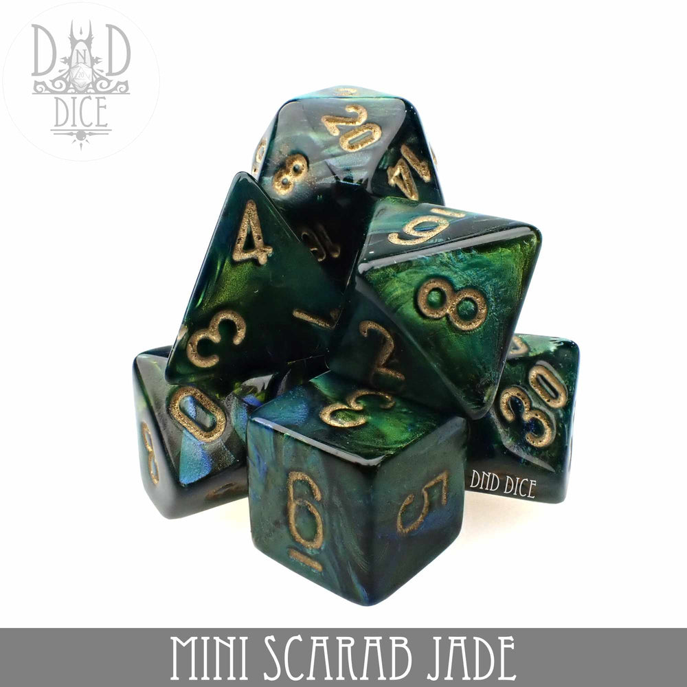 Mini Scarab Jade Dice Set (10mm) (Online Order Only)