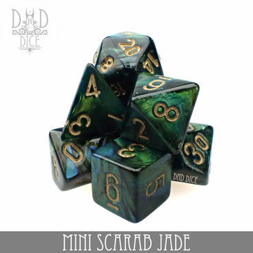 Mini Scarab Jade Dice Set (10mm) (Online Order Only)