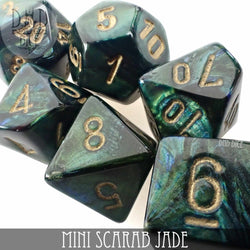 Mini Scarab Jade Dice Set (10mm) (Online Order Only)
