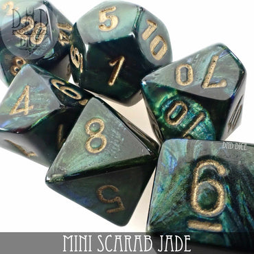 Mini Scarab Jade Dice Set (10mm) (Online Order Only)
