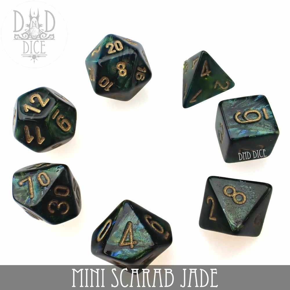 Mini Scarab Jade Dice Set (10mm) (Online Order Only)