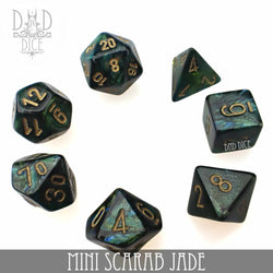 Mini Scarab Jade Dice Set (10mm) (Online Order Only)