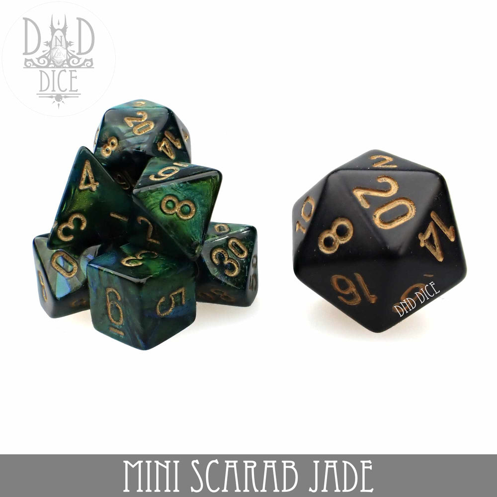 Mini Scarab Jade Dice Set (10mm) (Online Order Only)