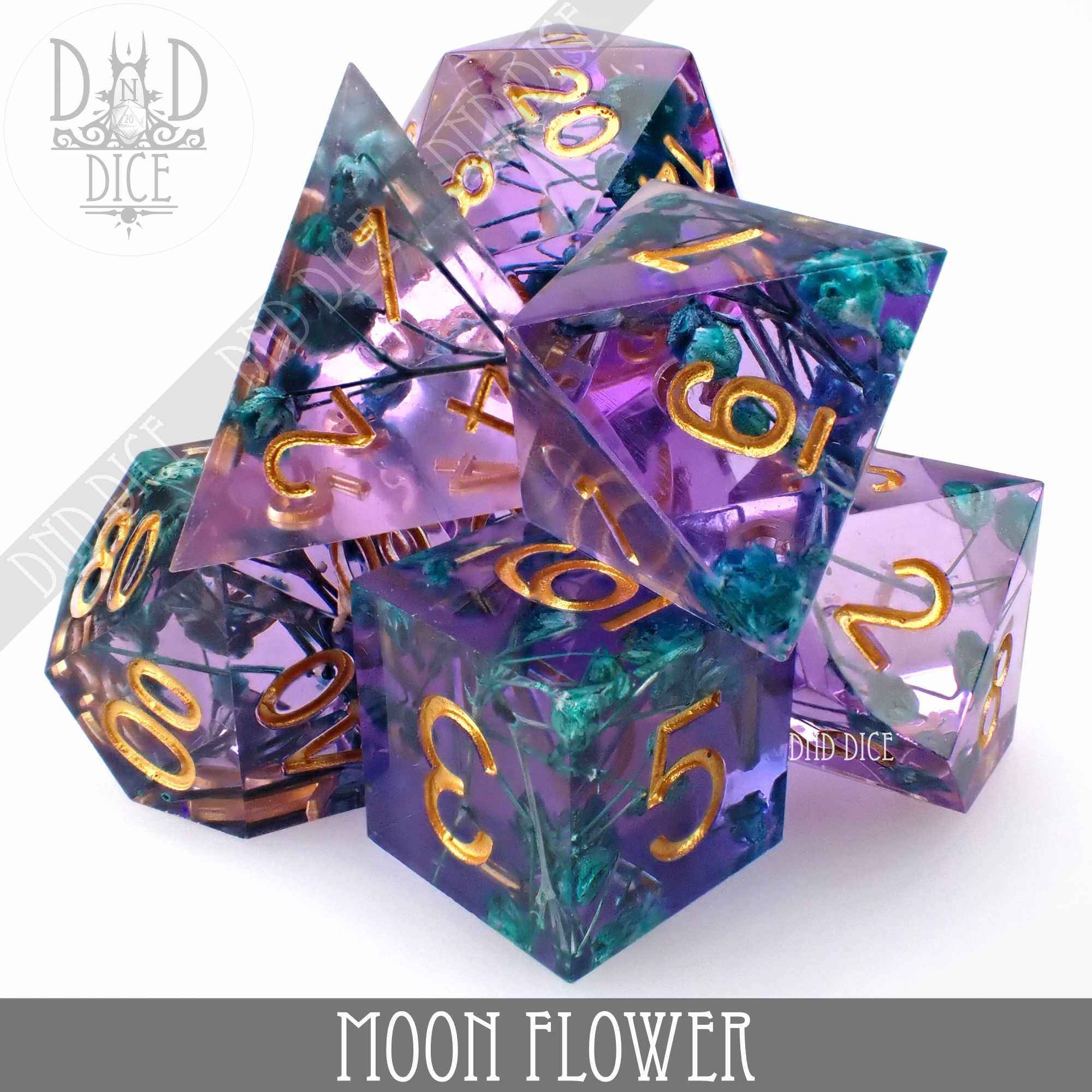 Moon Flower Handmade Dice Set (Online Order Only)
