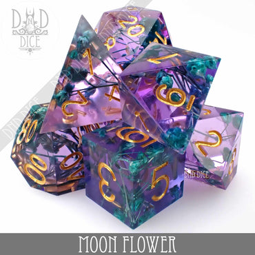 Moon Flower Handmade Dice Set (Online Order Only)