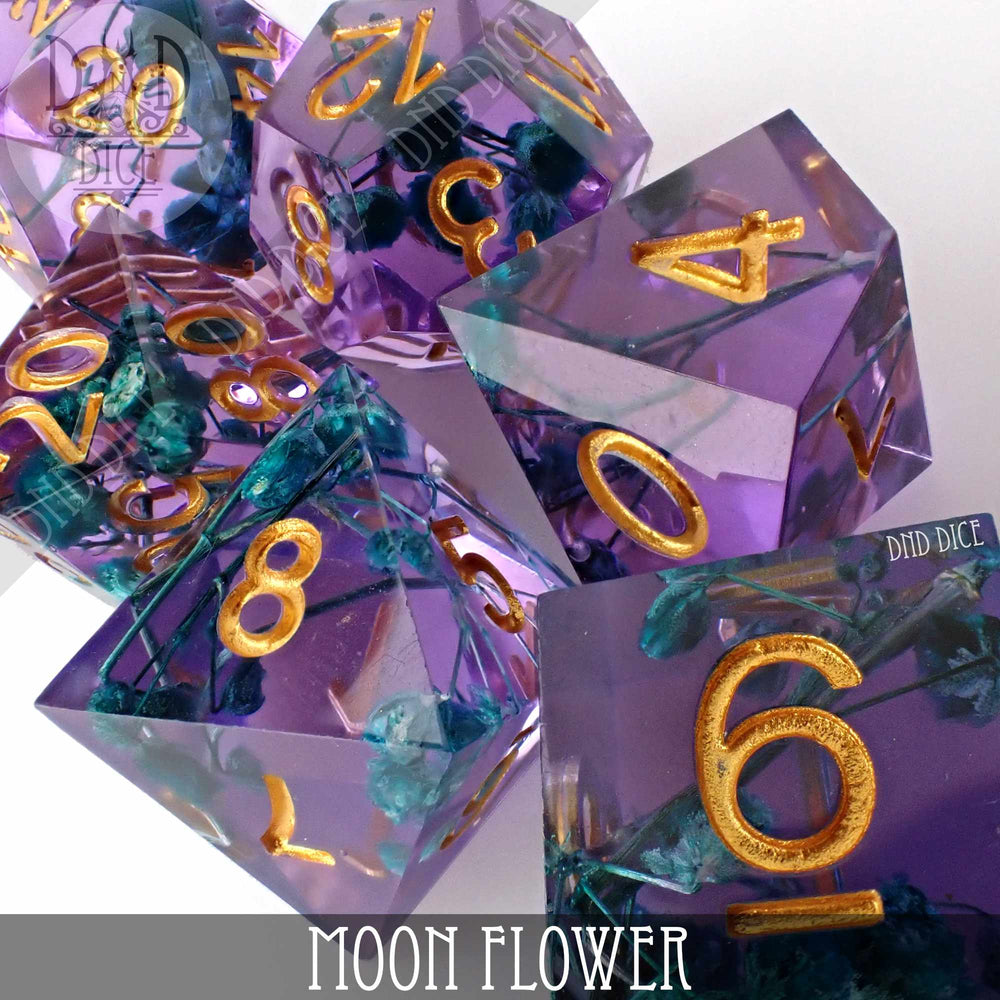 Moon Flower Handmade Dice Set (Online Order Only)