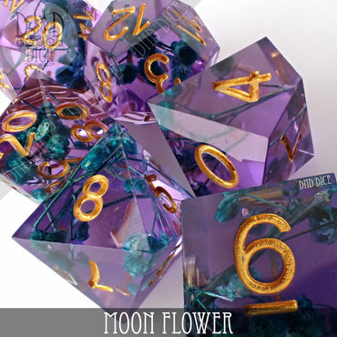 Moon Flower Handmade Dice Set (Online Order Only)