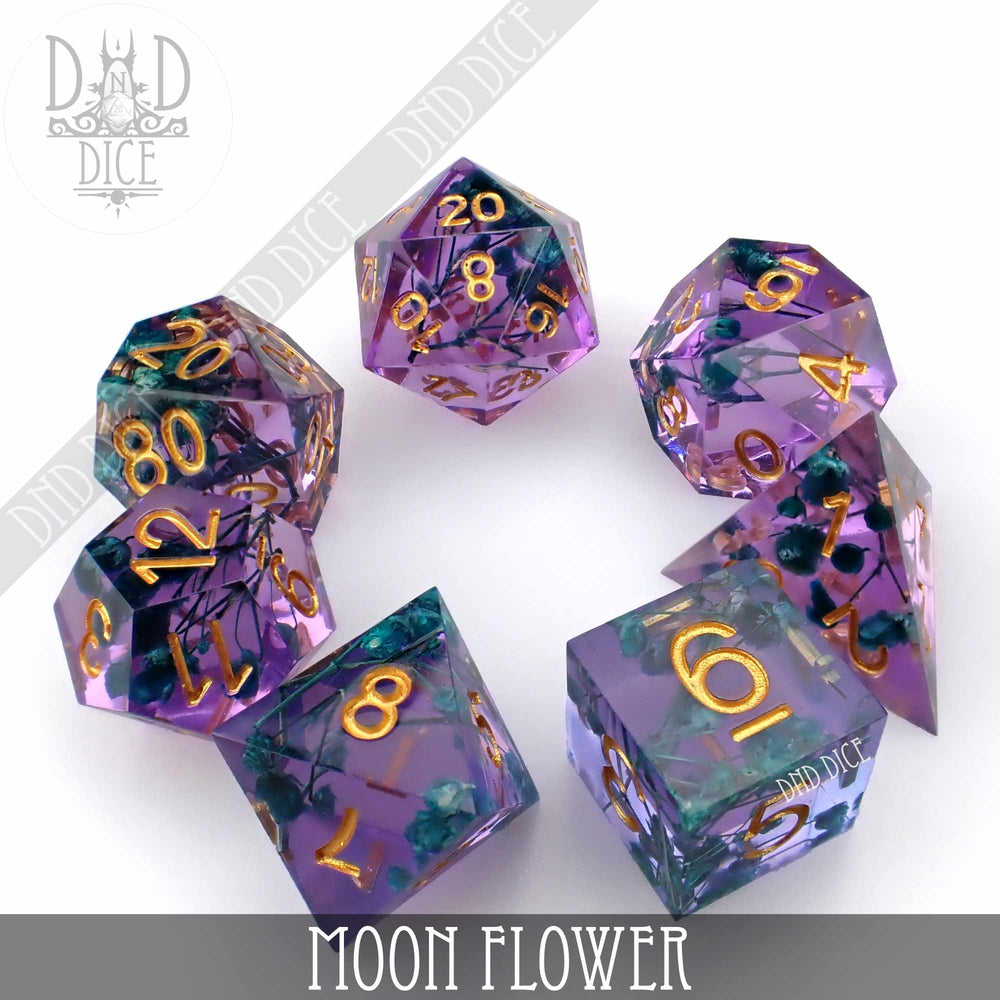 Moon Flower Handmade Dice Set (Online Order Only)
