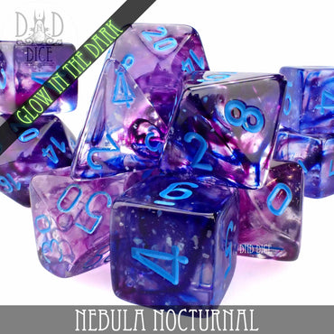 Nebula Nocturnal 7 or 11 Dice Set (Glow) (Online Order Only)