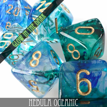 Nebula Oceanic 7 or 11 Dice Set (Glow) (Online Order Only)