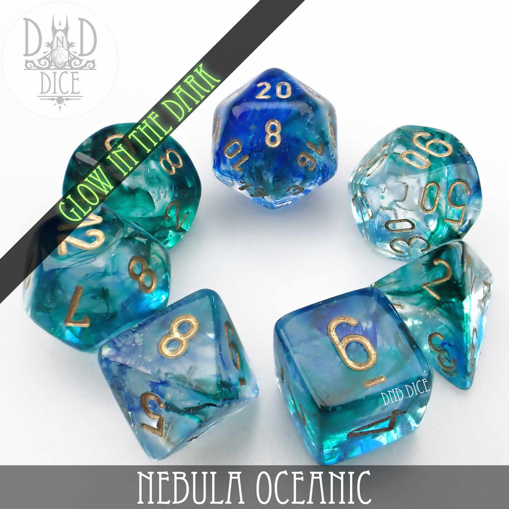 Nebula Oceanic 7 or 11 Dice Set (Glow) (Online Order Only)