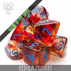 Nebula Primary 7 or 11 Dice Set (Glow) (Online Order Only)