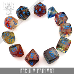 Nebula Primary 7 or 11 Dice Set (Glow) (Online Order Only)