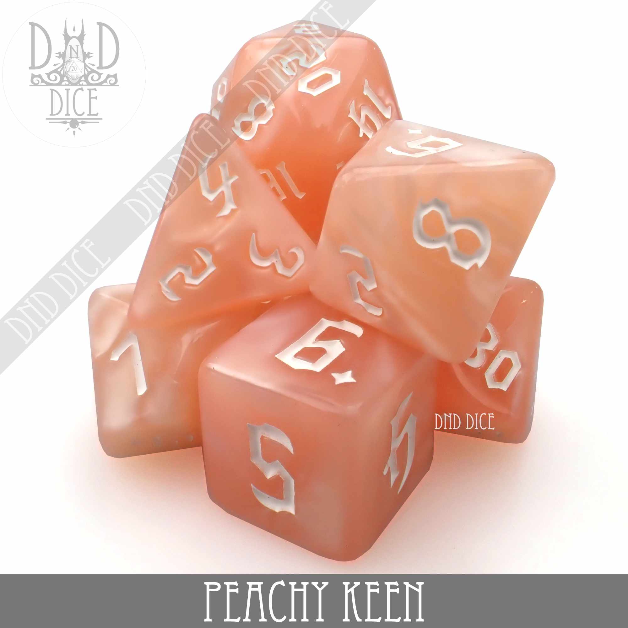 Peachy Keen Dice Set (Online Order Only)