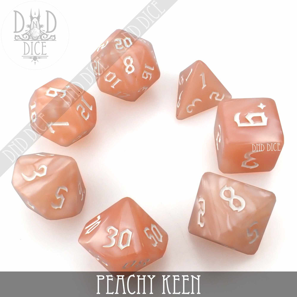 Peachy Keen Dice Set (Online Order Only)