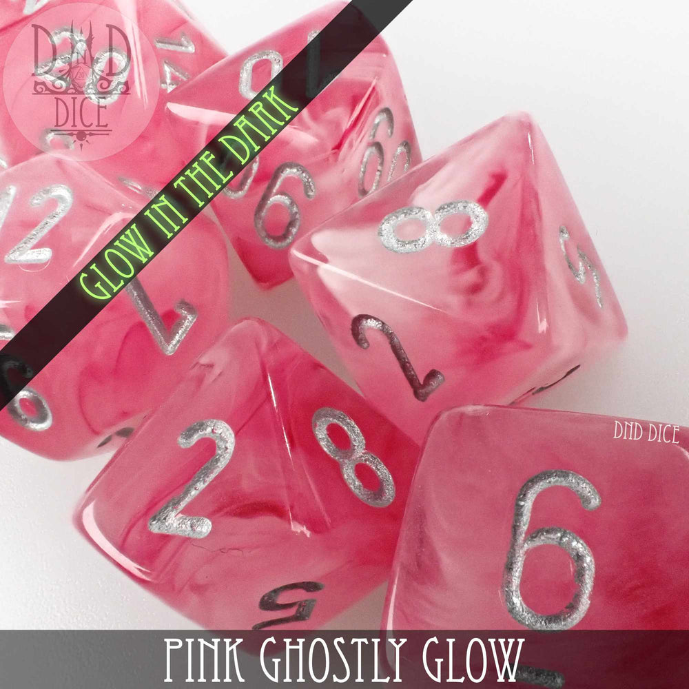 Pink Ghostly Glow Dice Set (Online Order Only)