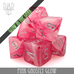 Pink Ghostly Glow Dice Set (Online Order Only)