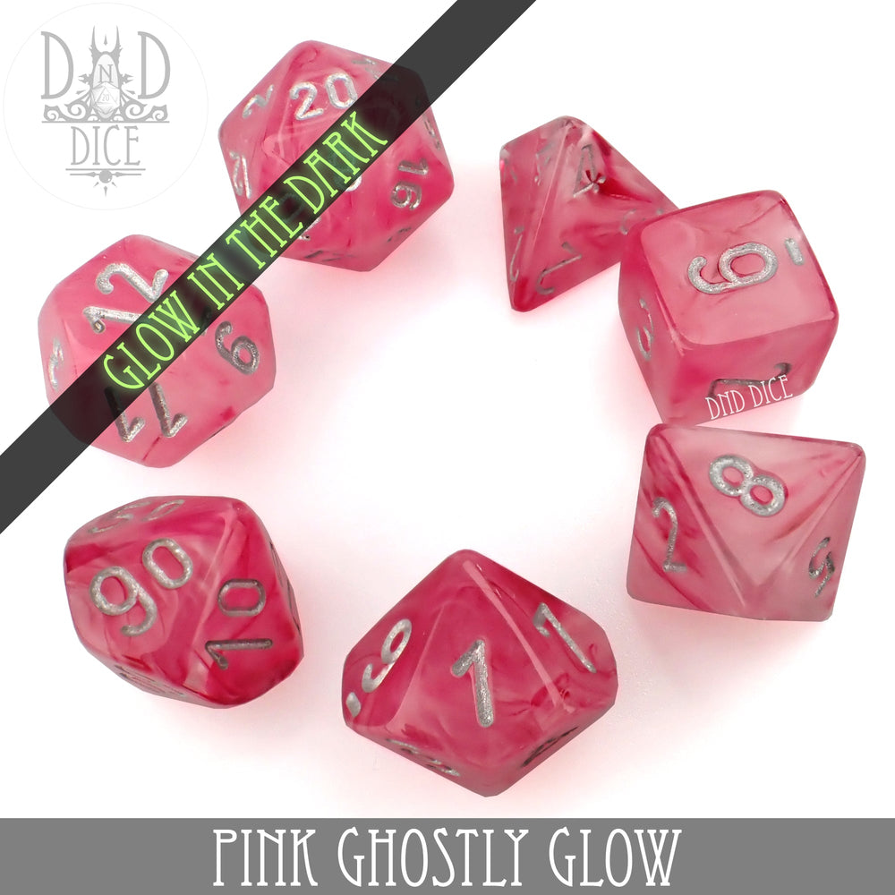 Pink Ghostly Glow Dice Set (Online Order Only)