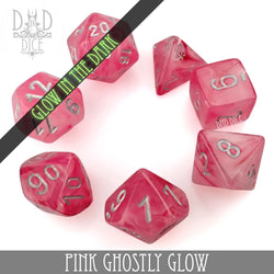 Pink Ghostly Glow Dice Set (Online Order Only)