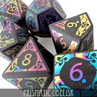 Prismatic Obelisk Obsidian Dice Set (Gift Box) (Online Order Only)