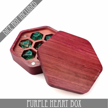 Purple Heart Wood Dice Box (Online Order Only)