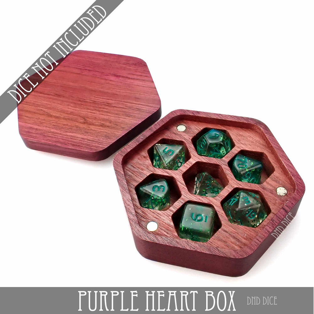 Purple Heart Wood Dice Box (Online Order Only)