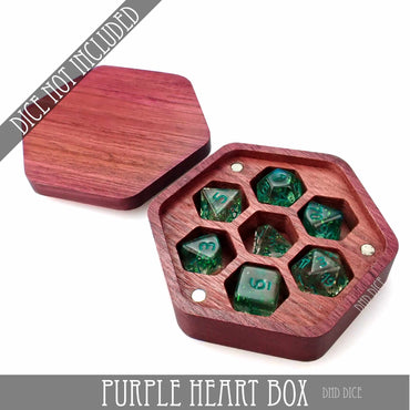 Purple Heart Wood Dice Box (Online Order Only)