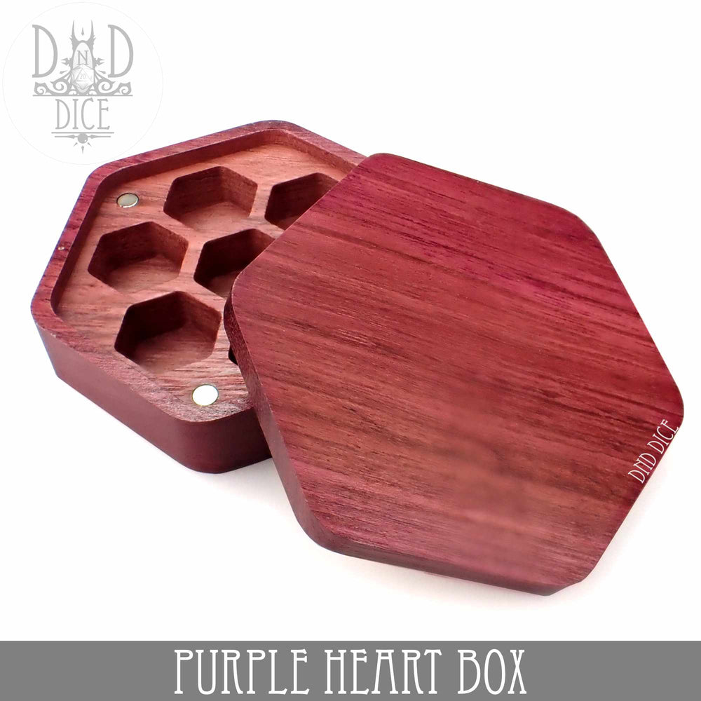 Purple Heart Wood Dice Box (Online Order Only)