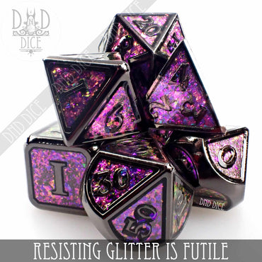 Resisting Glitter is Futile Metal Dice Set (Online Order Only)