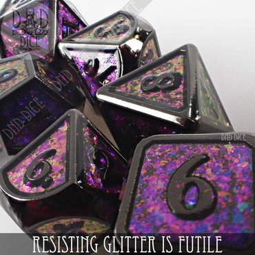 Resisting Glitter is Futile Metal Dice Set (Online Order Only)
