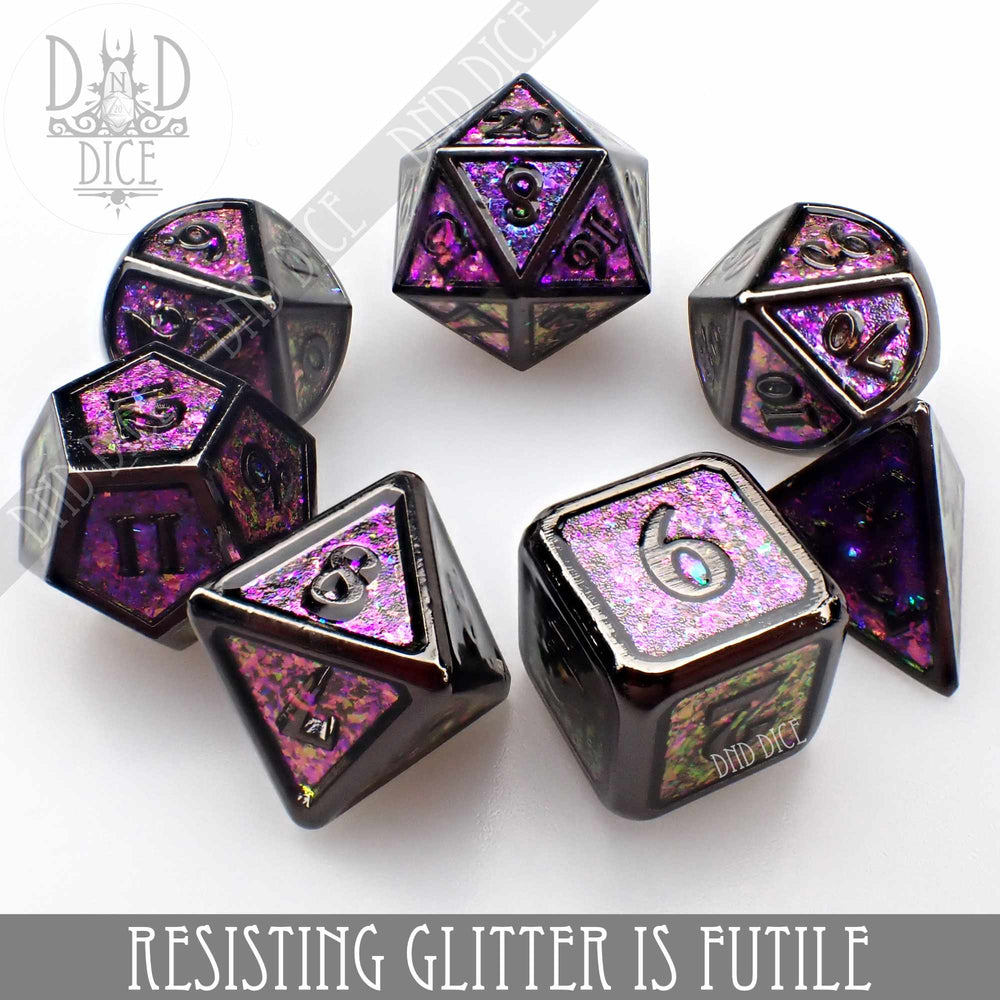 Resisting Glitter is Futile Metal Dice Set (Online Order Only)