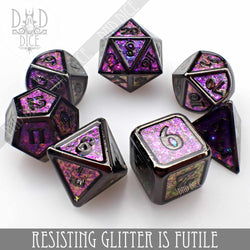 Resisting Glitter is Futile Metal Dice Set (Online Order Only)