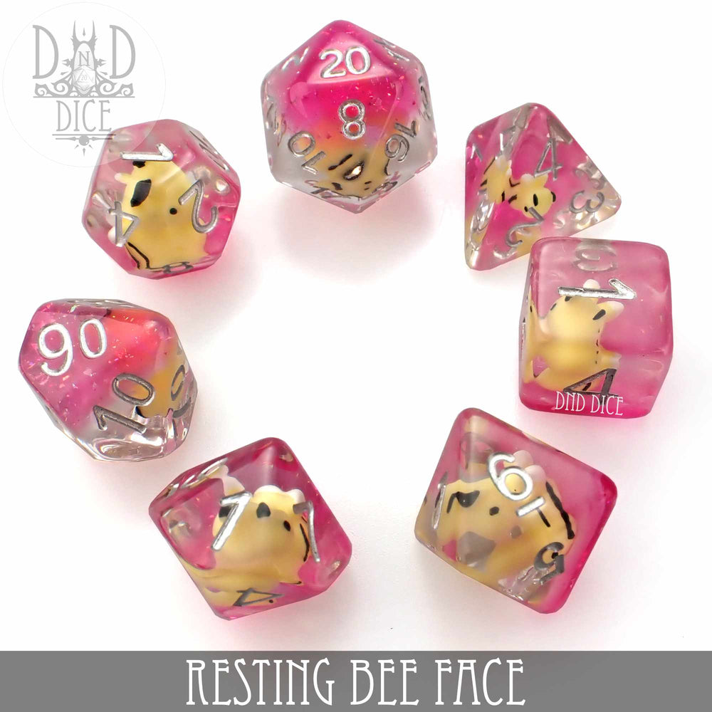 Resting Bee Face Dice Set (Online Order Only)