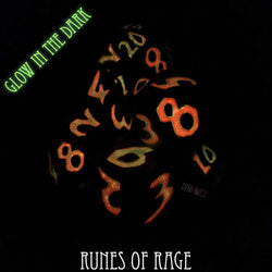 Runes of Rage Glow in the Dark Metal Dice Set (Online Order Only)