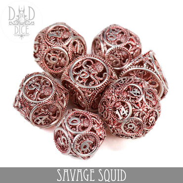 Savage Squid Metal Dice Set (Gift Box) (Online Order Only)