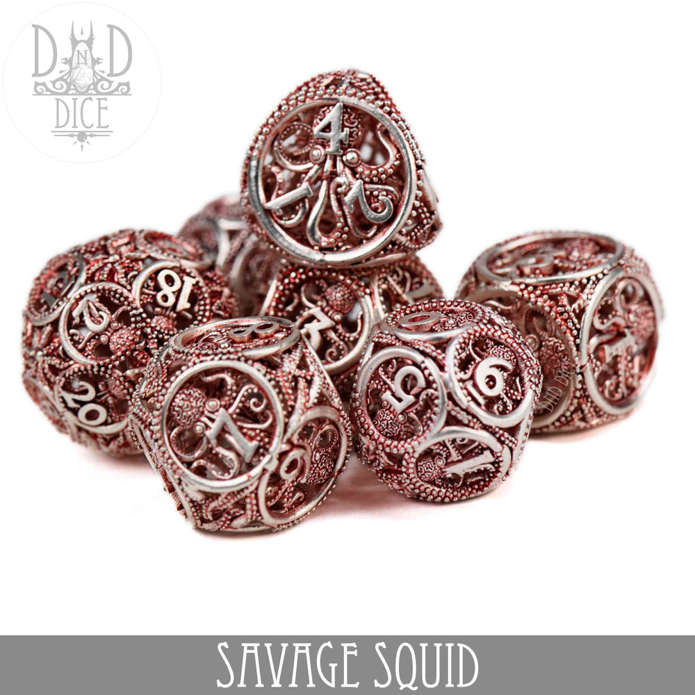 Savage Squid Metal Dice Set (Gift Box) (Online Order Only)